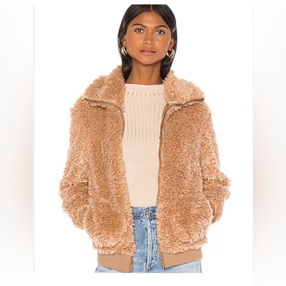 BB Dakota size small brown fuzzy jacket